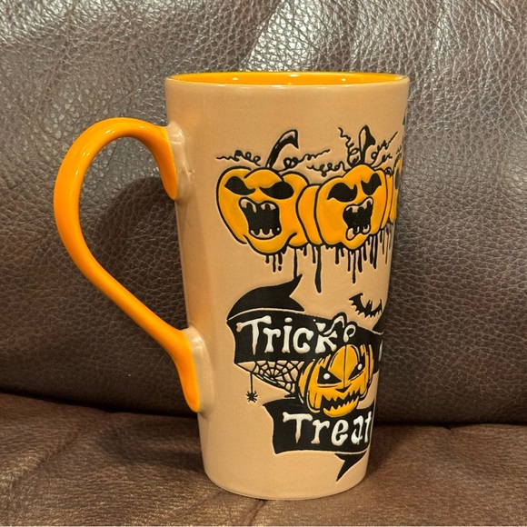 Trick or Treat Spooky Jack O’ Lanterns Vintage Style Halloween Latte Mug - Picture 8 of 12